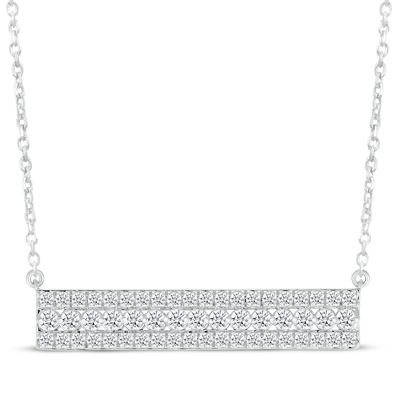 Main Image 1 of KAY Lab-Grown Diamonds Bar Necklace 1/2 ct tw 10K White Gold 18&quot;