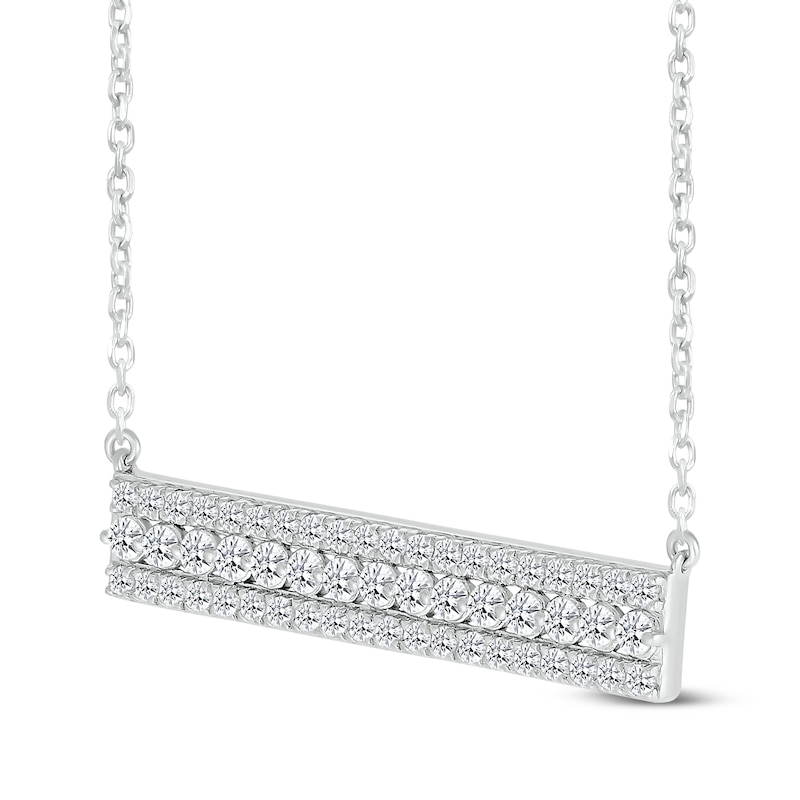 Main Image 2 of KAY Lab-Grown Diamonds Bar Necklace 1/2 ct tw 10K White Gold 18&quot;