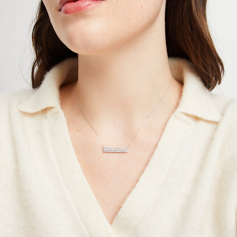 Main Image 3 of KAY Lab-Grown Diamonds Bar Necklace 1/2 ct tw 10K White Gold 18&quot;