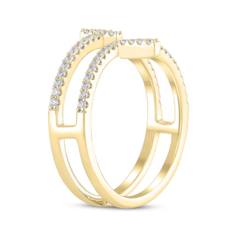 Main Image 2 of Diamond Spiral Bar Ring 1/3 ct tw 10K Yellow Gold