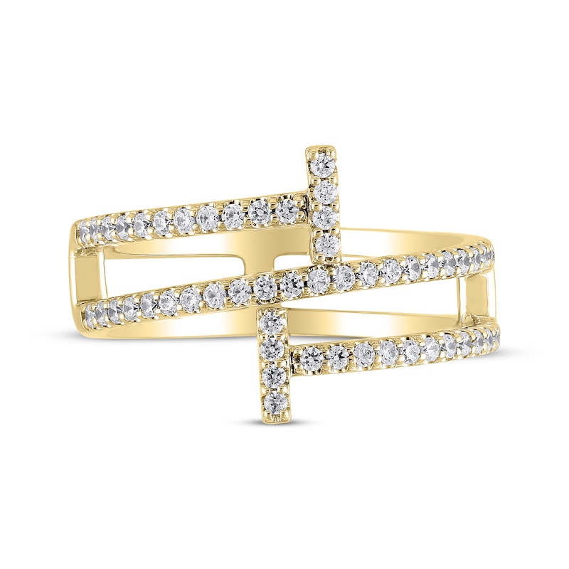 Main Image 3 of Diamond Spiral Bar Ring 1/3 ct tw 10K Yellow Gold