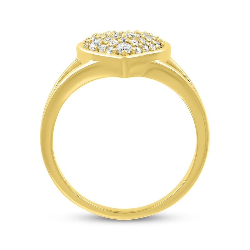 Main Image 3 of Diamond Cobblestone Heart Ring 3/8 ct tw 10K Yellow Gold