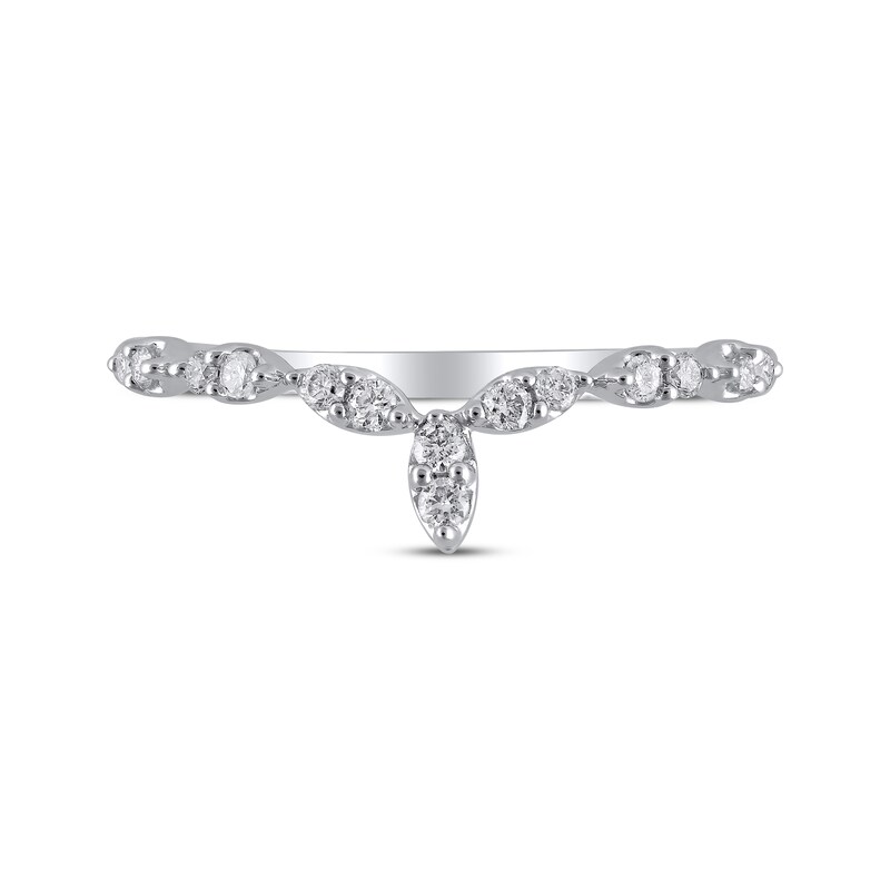 Main Image 3 of Diamond Chevron Ring 1/6 ct tw 10K White Gold