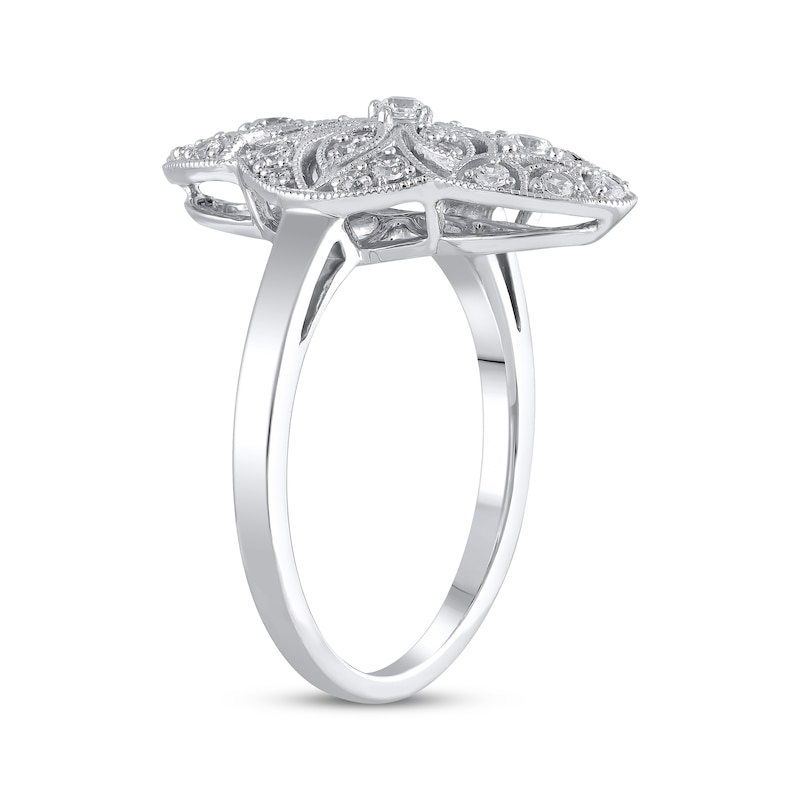 Main Image 2 of Diamond Art Deco-Inspired Filigree Ring 3/8 ct tw 10K White Gold