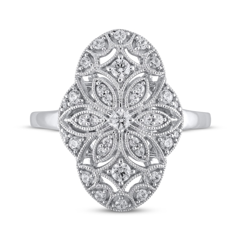 Main Image 3 of Diamond Art Deco-Inspired Filigree Ring 3/8 ct tw 10K White Gold