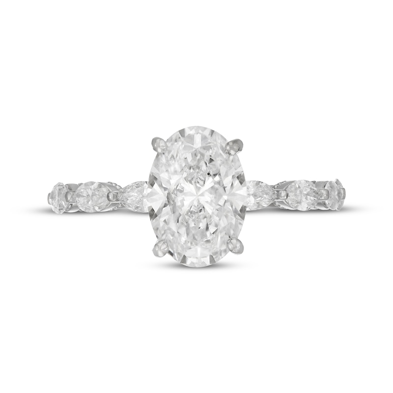 Main Image 3 of Neil Lane Artistry Oval-Cut Lab-Grown Diamond Engagement Ring 2-5/8 ct tw 14K White Gold