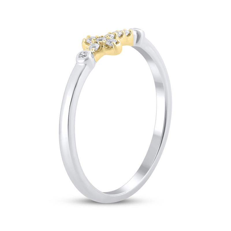 Main Image 2 of Diamond Bezel Sideways Cross Ring 1/10 ct tw 10K Two-Tone Gold