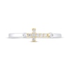 Thumbnail Image 3 of Diamond Bezel Sideways Cross Ring 1/10 ct tw 10K Two-Tone Gold