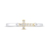 Thumbnail Image 2 of Diamond Bezel Sideways Cross Ring 1/10 ct tw 10K Two-Tone Gold