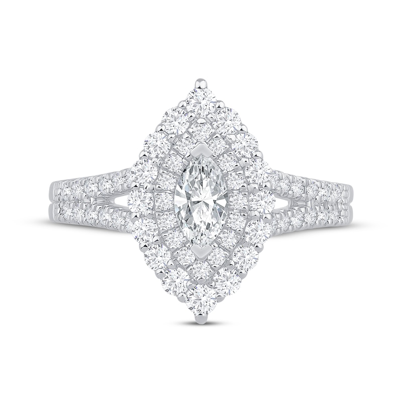 Main Image 3 of Now + Forever Marquise-Cut Diamond Double Frame Engagement Ring 1 ct tw 14K White Gold