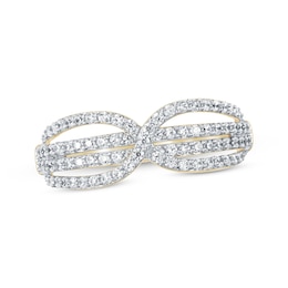 Diamond Infinity Crossover Ring 1/2 ct tw 10K Yellow Gold