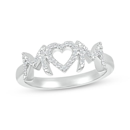 Diamond "Mom" Ring 1/10 ct tw Sterling Silver