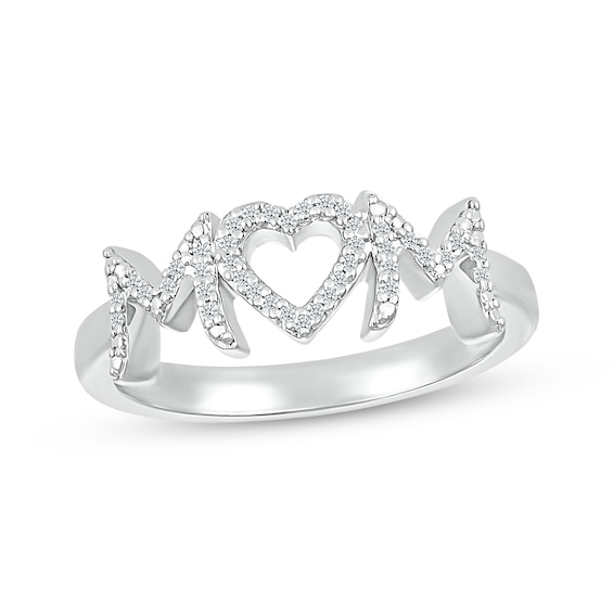 Diamond "Mom" Ring 1/10 ct tw Sterling Silver
