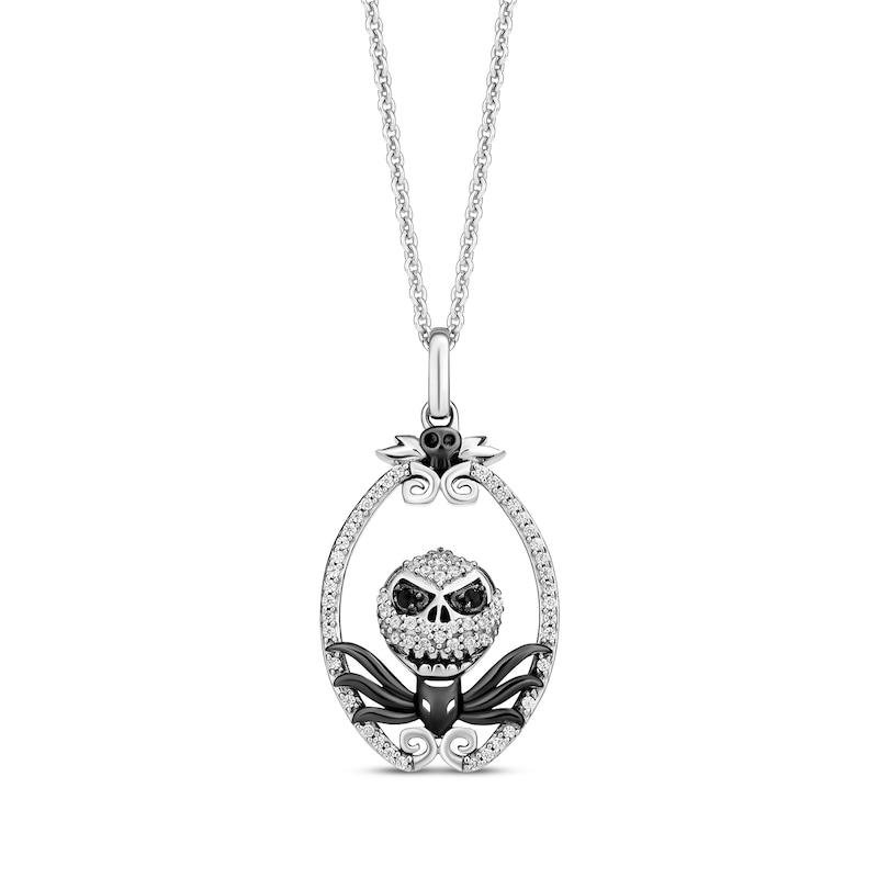 Disney Treasures The Nightmare Before Christmas "Jack Skellington" Diamond Necklace 1/5 ct tw Sterling Silver 19"