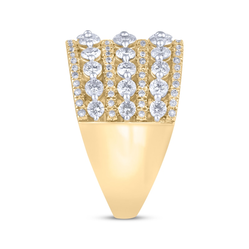 Main Image 2 of Diamond Multi-Row Ring 2 ct tw 10K Yellow Gold