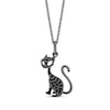 Thumbnail Image 0 of Disney Treasures The Nightmare Before Christmas Diamond Black Cat Necklace 1/8 ct tw Black Rhodium Sterling Silver 19"