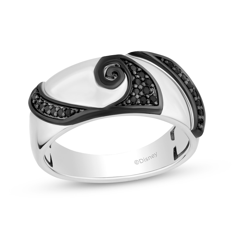 Main Image 1 of Disney Treasures Men's The Nightmare Before Christmas Black Diamond Spiral Ring 1/4 ct tw Sterling Silver