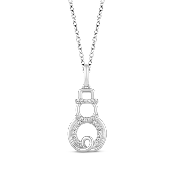 Hallmark Diamonds Snowman Necklace 1/20 ct tw Sterling Silver 18"