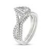 Thumbnail Image 2 of THE LEO Ideal Cut Diamond Pear-Shaped Halo Bridal Set 1-1/8 ct tw 14K White Gold