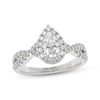 Thumbnail Image 1 of THE LEO Ideal Cut Diamond Pear-Shaped Halo Engagement Ring 1 ct tw 14K White Gold
