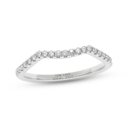 THE LEO Ideal Cut Diamond Contour Wedding Band 1/5 ct tw 14K White Gold