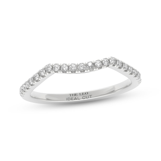 THE LEO Ideal Cut Diamond Contour Wedding Band 1/5 ct tw 14K White Gold