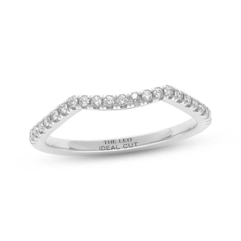 Main Image 7 of THE LEO Ideal Cut Diamond Contour Wedding Band 1/5 ct tw 14K White Gold