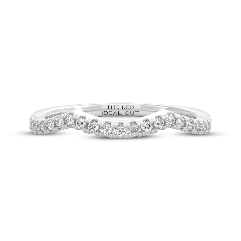 Main Image 9 of THE LEO Ideal Cut Diamond Contour Wedding Band 1/5 ct tw 14K White Gold