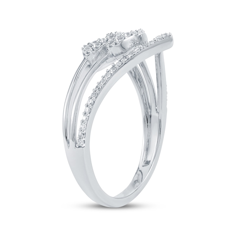 Main Image 2 of Multi-Diamond Teardrop Chevron Ring 1/4 ct tw 10K White Gold