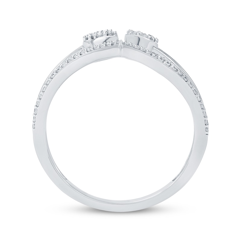 Main Image 4 of Multi-Diamond Teardrop Chevron Ring 1/4 ct tw 10K White Gold