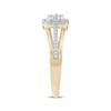Thumbnail Image 3 of Multi-Diamond Center Cushion-Shaped Promise Ring 1/6 ct tw 10K Yellow Gold