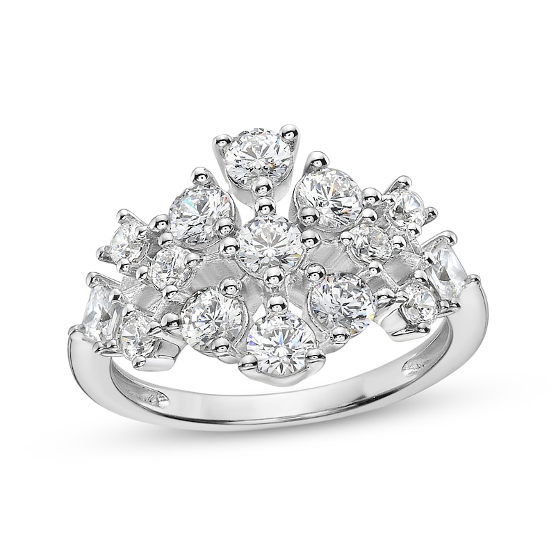 Main Image 1 of Princess & Round-Cut Diamond Scatter Fashion Ring 1-1/2 ct tw 14K White Gold