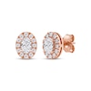 Thumbnail Image 0 of Lab-Created Diamonds by KAY Oval-Cut Halo Stud Earrings 3/4 ct tw 10K Rose Gold