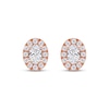 Thumbnail Image 1 of Lab-Created Diamonds by KAY Oval-Cut Halo Stud Earrings 3/4 ct tw 10K Rose Gold