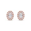 Thumbnail Image 2 of KAY Lab-Grown Diamonds Oval-Cut Halo Stud Earrings 3/4 ct tw 10K Rose Gold