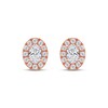 Thumbnail Image 1 of Lab-Created Diamonds by KAY Oval-Cut Halo Stud Earrings 3/4 ct tw 10K Rose Gold