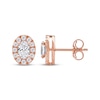 Thumbnail Image 3 of KAY Lab-Grown Diamonds Oval-Cut Halo Stud Earrings 3/4 ct tw 10K Rose Gold