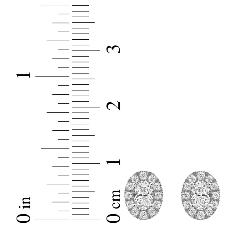 Main Image 5 of KAY Lab-Grown Diamonds Oval-Cut Halo Stud Earrings 3/4 ct tw 10K White Gold