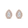 Thumbnail Image 2 of KAY Lab-Grown Diamonds Pear-Shaped Halo Stud Earrings 3/4 ct tw 10K Rose Gold
