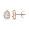Thumbnail Image 3 of KAY Lab-Grown Diamonds Pear-Shaped Halo Stud Earrings 3/4 ct tw 10K Rose Gold