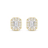 Thumbnail Image 2 of KAY Lab-Grown Diamonds Emerald-Cut Halo Stud Earrings 3/4 ct tw 10K Yellow Gold