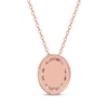 Thumbnail Image 2 of Lab-Created Diamonds by KAY Oval-Cut Halo Necklace 1/2 ct tw 10K Rose Gold 18"