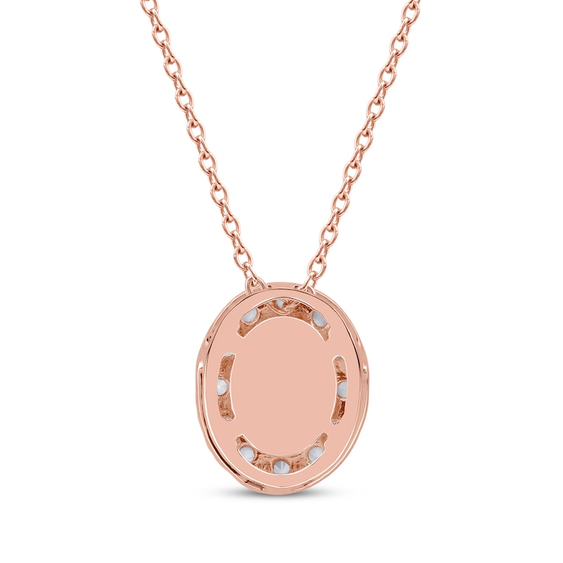 Lab-Created Diamonds by KAY Oval-Cut Halo Necklace 1/2 ct tw 10K Rose Gold 18"
