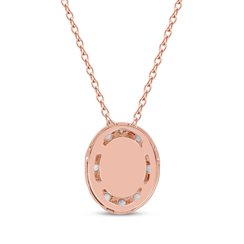 Main Image 3 of KAY Lab-Grown Diamonds Oval-Cut Halo Necklace 1/2 ct tw 10K Rose Gold 18&quot;