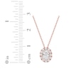 Thumbnail Image 4 of Lab-Created Diamonds by KAY Oval-Cut Halo Necklace 1/2 ct tw 10K Rose Gold 18"