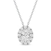 Thumbnail Image 1 of KAY Lab-Grown Diamonds Oval-Cut Halo Necklace 1/2 ct tw 10K White Gold 18&quot;
