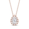 Thumbnail Image 1 of KAY Lab-Grown Diamonds Pear-Shaped Halo Necklace 1/2 ct tw 10K Rose Gold 18&quot;
