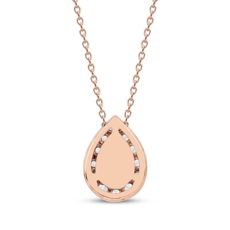 Main Image 3 of KAY Lab-Grown Diamonds Pear-Shaped Halo Necklace 1/2 ct tw 10K Rose Gold 18&quot;