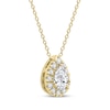 Thumbnail Image 2 of KAY Lab-Grown Diamonds Pear-Shaped Halo Necklace 1/2 ct tw 10K Yellow Gold 18"