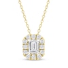 Thumbnail Image 1 of KAY Lab-Grown Diamonds Emerald-Cut Halo Necklace 1/2 ct tw 10K Yellow Gold 18&quot;